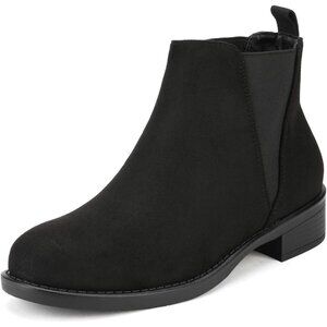 Versatile Women's Chunky Low Heel Ankle Boots - Stylish Slip On Booties in Black